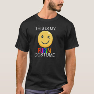 T-shirt C'Est Mon Costume Purim Drôle Masque Visage Juif D