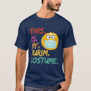 T-shirt C'Est Mon Costume Purim Drôle Masque Visage Juif D