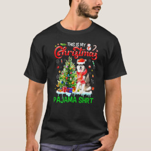T-shirt C'est Mon Écharpe de Noël Pyjama Chien Husky Sibér