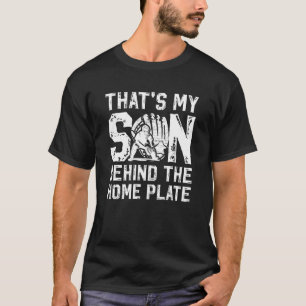 T-shirt C'est mon fils, receveur de baseball, papa, receve