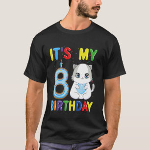 T-shirt C'est mon garçon de 8 ans d'anniversaire Chat Ragd