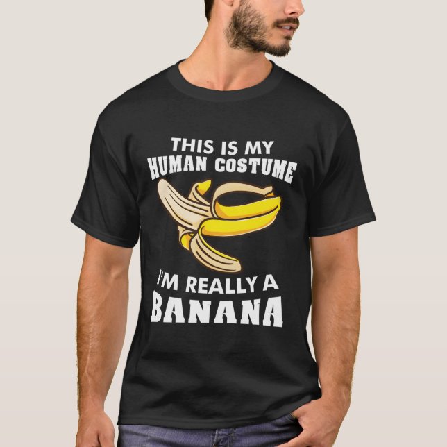 T-shirt C'Est Mon Hu Je Suis Vraiment Un Halloween Banane (Devant)
