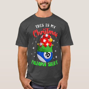 T-shirt C'Est Mon Jeu De Noël Pajama 10 Ball Billiard Play