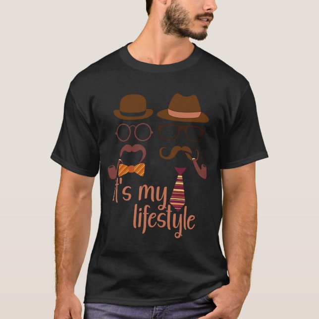 T-shirt C'est mon Lifstyle I Hipster pipe tabac fumeur (Devant)