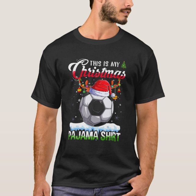 T-shirt C'Est Mon Pajama De Noël Drôle De Football Reindee (Devant)