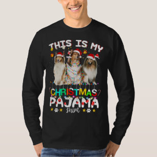 T-shirt C'Est Mon Pajama Shetland Sheepdog Funn De Noël