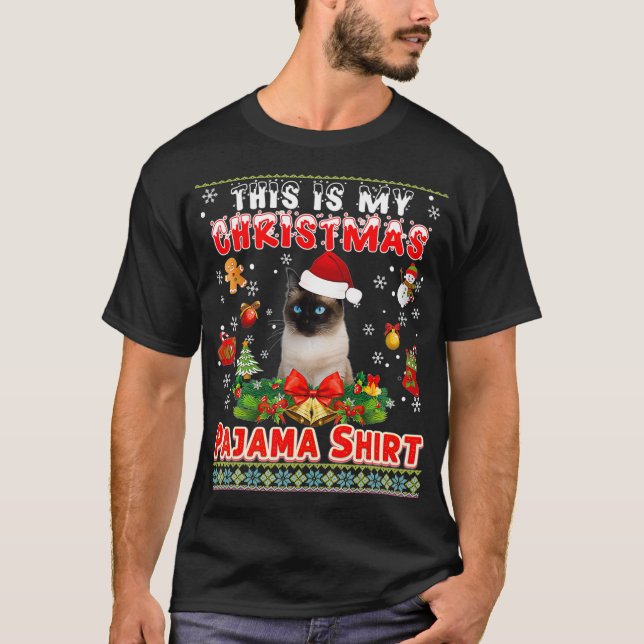 T-shirt C'Est Mon Pajama Siamese Chat Ugly Swea (Devant)