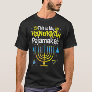 T-shirt C'est mon Pajamakah  Menorah Hanukkah Pyjama Cha