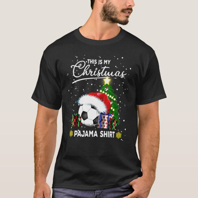 T-shirt C'Est Mon Pajamas De Noël De Football Pour Boys Ad (Devant)