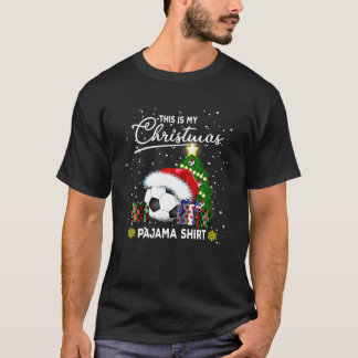 T-shirt C'Est Mon Pajamas De Noël De Football Pour Les Gar