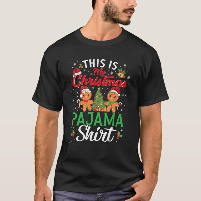 T-shirt C'Est Mon Pâte De Noël En Pjama Sant (Devant)