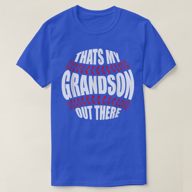 T-shirt C'est mon petit-fils là-bas, grand-mère de basebal (Design devant)