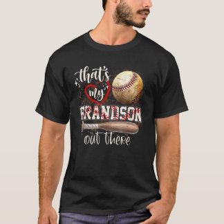 T-shirt C'Est Mon Petit-Fils Là-Dehors De Baseball Grand-M