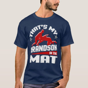T-shirt C'est mon petit-fils Onhe Mat Lutte Grand-mère Gra