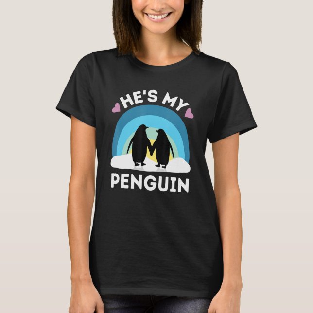 T-shirt C'est mon pingouin - les mignons couples (Devant)