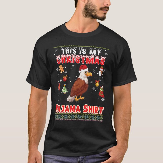 T-shirt C'Est Mon Pyjama De Noël Aigle me Sweer (Devant)