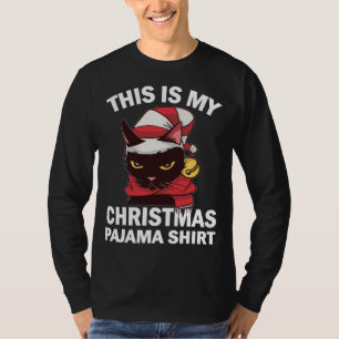 T-shirt C'est mon pyjama de Noël Chat en colère Santa Hat