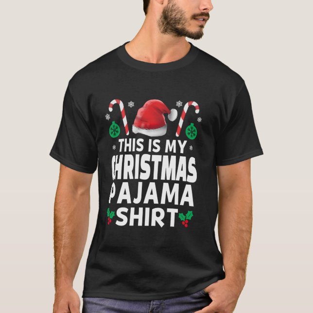 T-shirt C'Est Mon Pyjama De Noël Drôle Hommes Femmes Enfan (Devant)