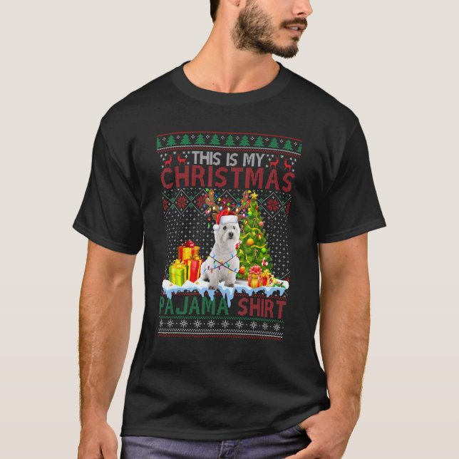 T-shirt C'Est Mon Pyjama De Noël Drôle Westie Xmas Laide (Devant)