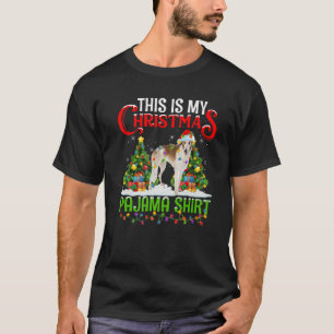 T-shirt C'Est Mon Pyjama De Noël Éclairage Chien Borzoi Xm
