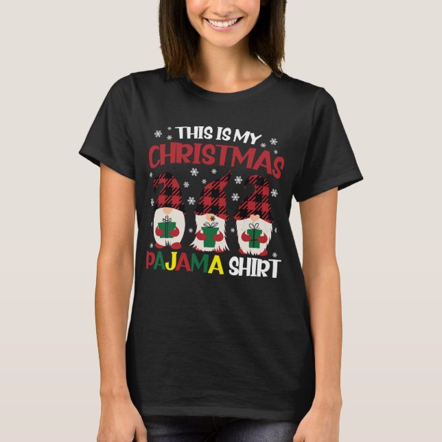 T-shirt C'Est Mon Pyjama De Noël, Filles De La Famille Des (Devant)