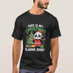 T-shirt C'est mon pyjama de Noël Panda Santa Hat Funny