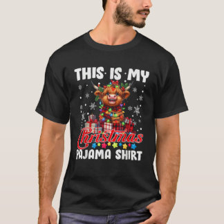 T-shirt C'Est Mon Pyjama De Noël Père Noël Highland Cow Ch