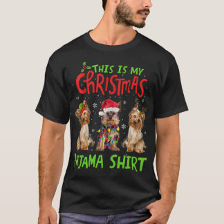 T-shirt C'Est Mon Pyjama De Noël Yorkie Chien Drôle Noël
