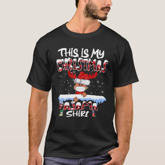 T-shirt C'Est Mon Reindeer Christmas Ice Pyjama Santa Hat (Devant)