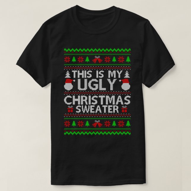 T-shirt C'Est Mon Vilain Chandail De Noël Vilain Noël S (Design devant)