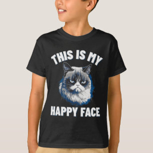 T-shirt C'Est Mon Visage Heureux - Chat Drôle Avec Le Visa
