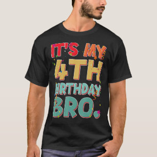 T-shirt C'est My 4th Birthday Bro Funny 4 ans Birthday Par