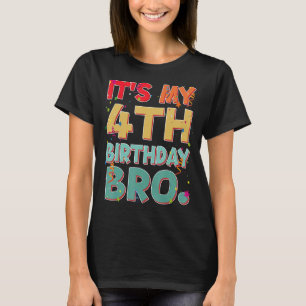 T-shirt C'est My 4th Birthday Bro Funny 4 ans Birthday Par