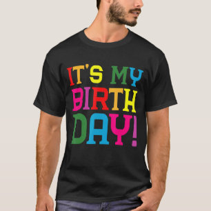 T-shirt C'est My Birthday Boy Girl Let's Glow Retro 80