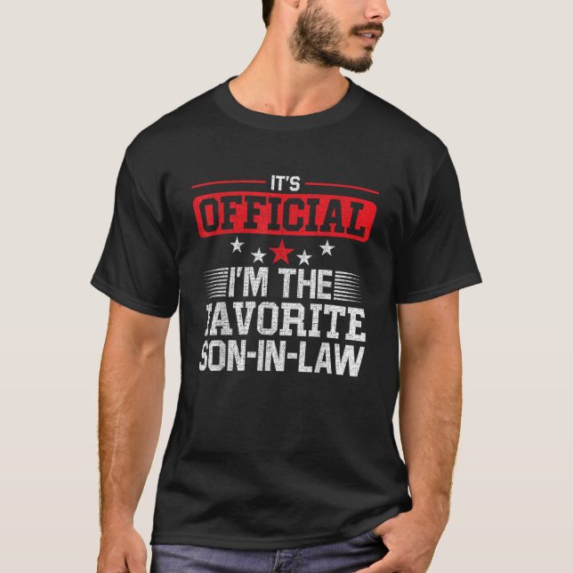 T-shirt C'est officiel Je suis le gendre favori (Devant)