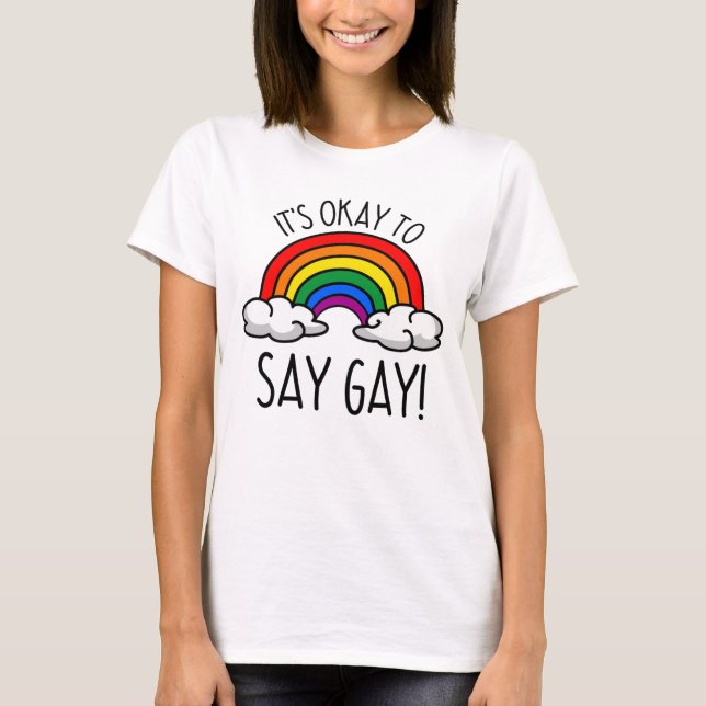 T-shirt C'est pas grave de dire gay arc-en-ciel (Devant)
