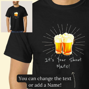 T-shirt C'est tes lunettes de bière Shout Mate sur le noir