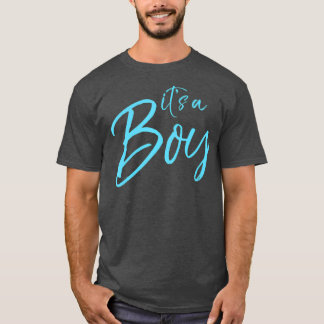 T-shirt C'est un garçon amusant mignon bleu Genre révélate