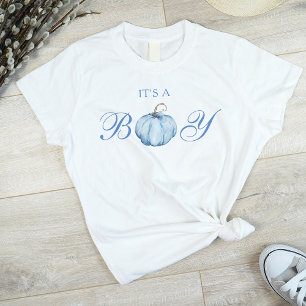 T-shirt C'est un Garçon Citrouille Bleue