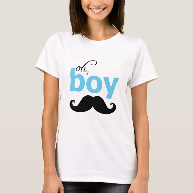 T-shirt C'est un garçon Mustache Baby shower Maternité T C (Devant)