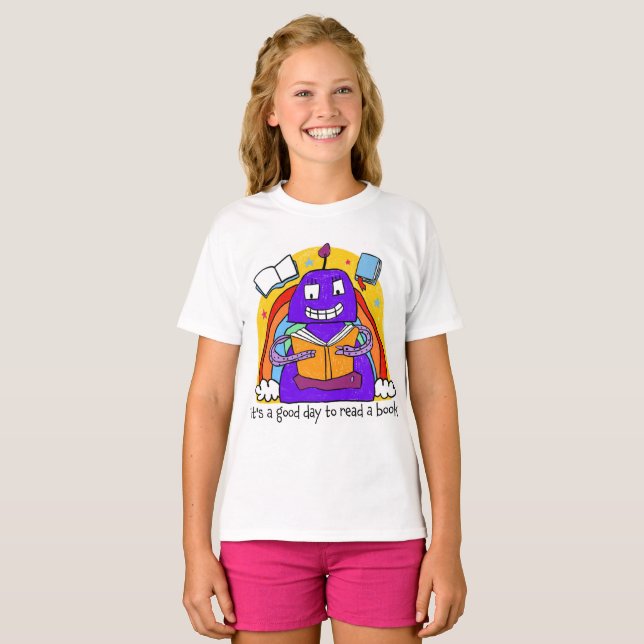 T-shirt "C'est une bonne journée pour lire un livre" Chemi (Devant entier)