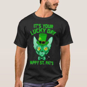 T-shirt C'est votre jour de chance Sphynx Chat St Patrick