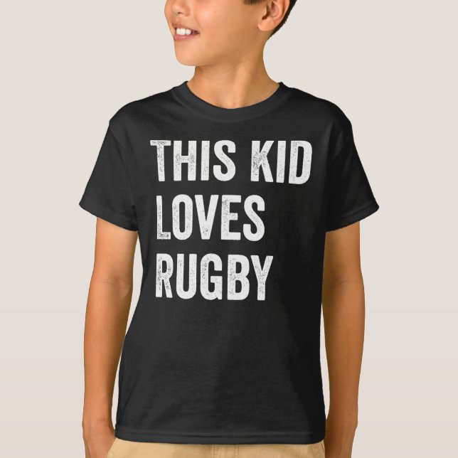 T-shirt Cet Enfant Aime L'Amoureux Du Rugby (Devant)