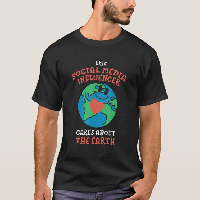 T-shirt Cet influent sur les médias sociaux s'intéresse à  (Devant)