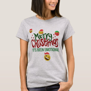T-shirt C'Était Émotionnel Joyeux Noël Drôle Emoji