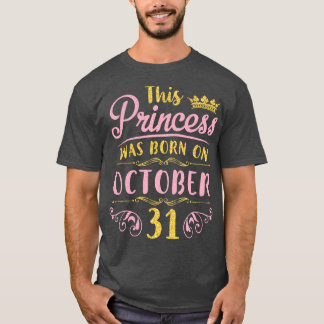 T-shirt C'Était Né Le 31 Octobre Joyeux Anniversaire Pour