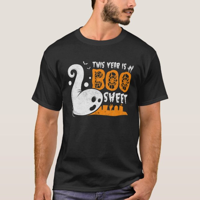 T-shirt Cette année est Boo Sheet - Ghost Halloween mème c (Devant)