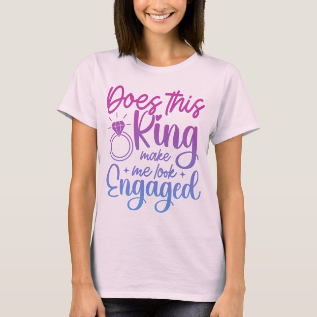 T-shirt Cette bague me fait-elle paraître fiancée ? Amusem (Devant)