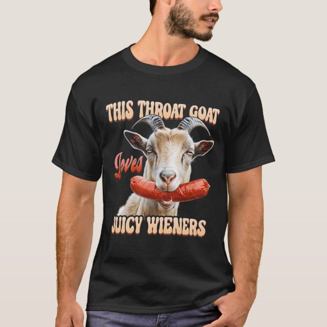 T-shirt Cette Chèvre Throdée Avales Jus Éviers Chèvre Hold (Devant)