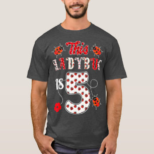 T-shirt Cette coccinelle a 5 ans 5e anniversaire fille